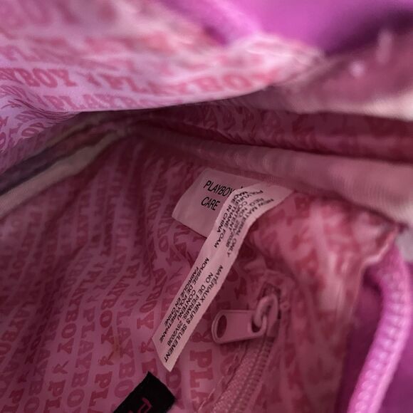 Playboy Y2K Monogram Shoulder Bag Baby Pink & White Rare Adjustable Strap - Picture 9 of 10